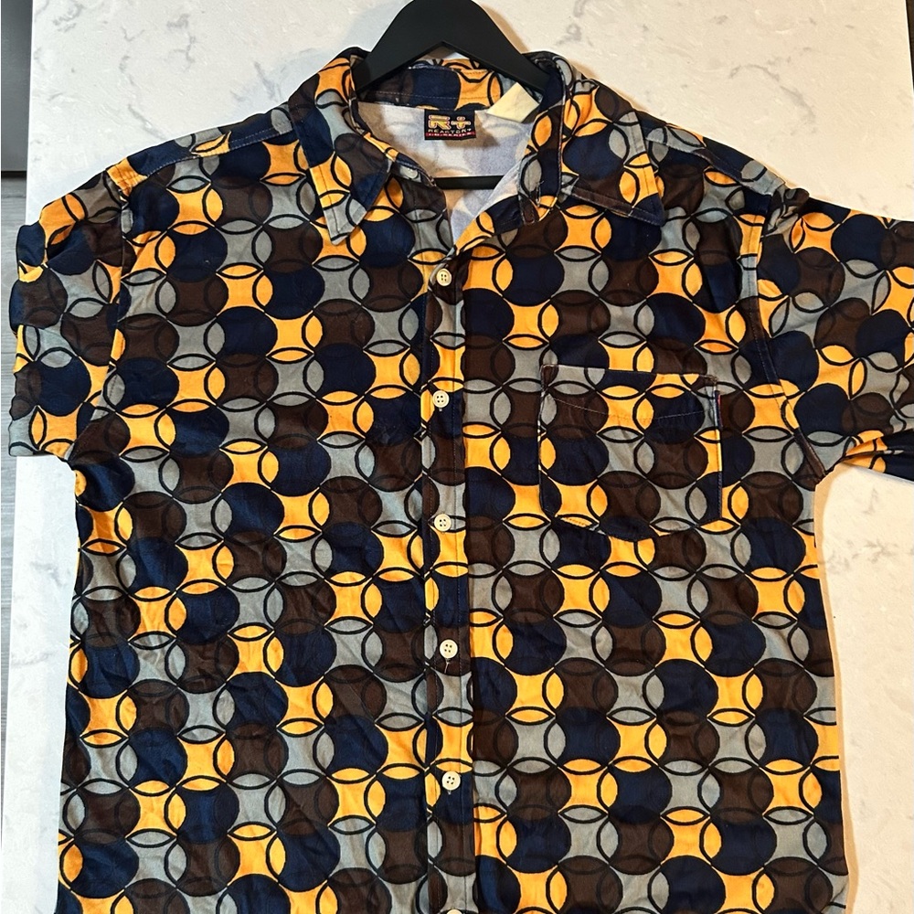 Vintage 90’s Raver/Skater  VELOUR button down